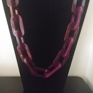 Purple Giant Chain Link 18 in. Fashion Necklace